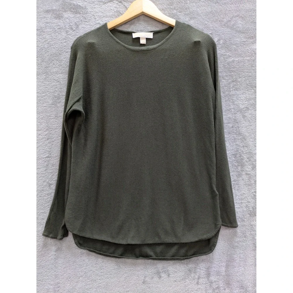 Minimalist Knit Sweater Women Small Olive Green Michael Kors Long Sleeve Top